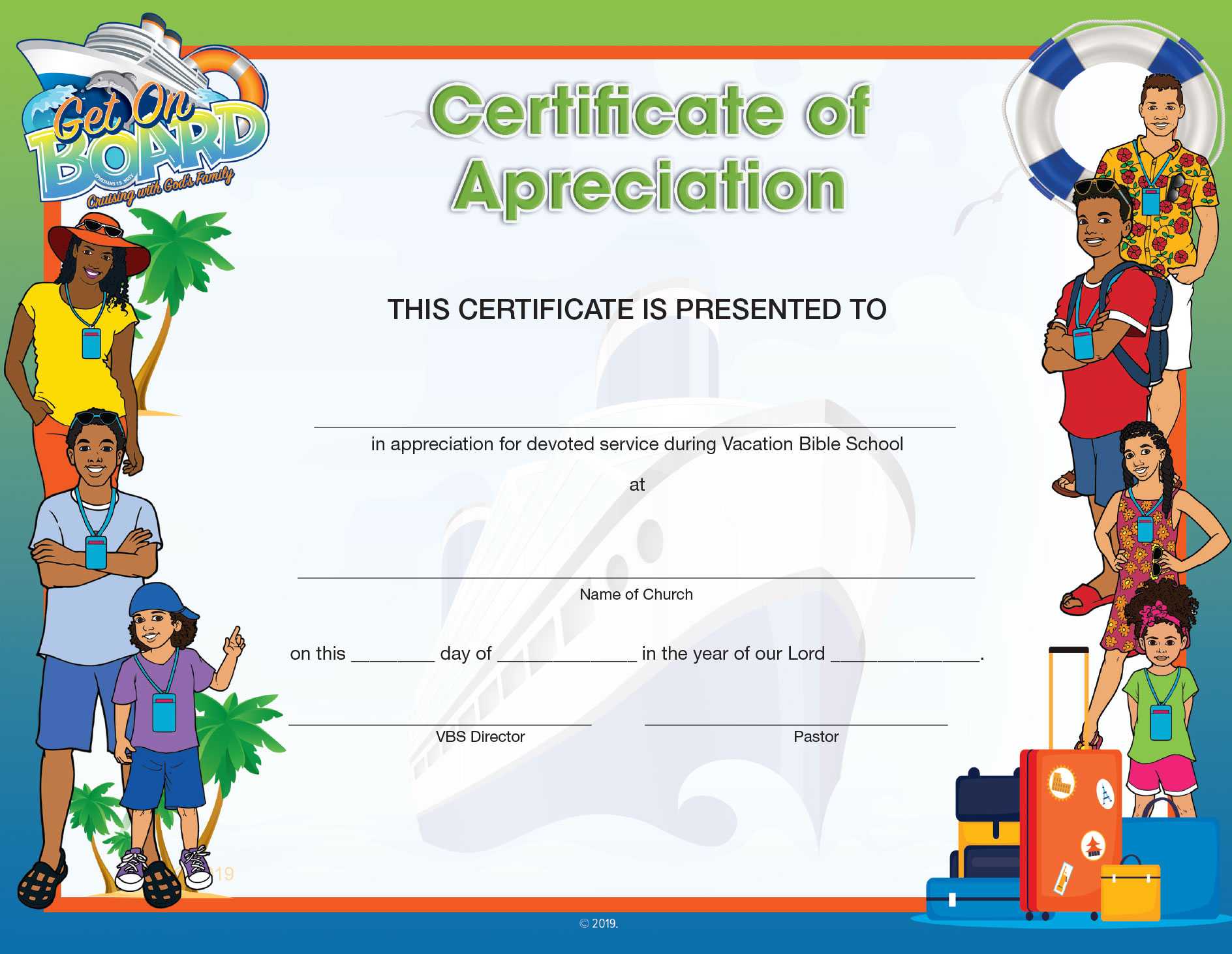 Vbs Get On Board Certificate Of Appreciation Throughout Vbs Certificate Template