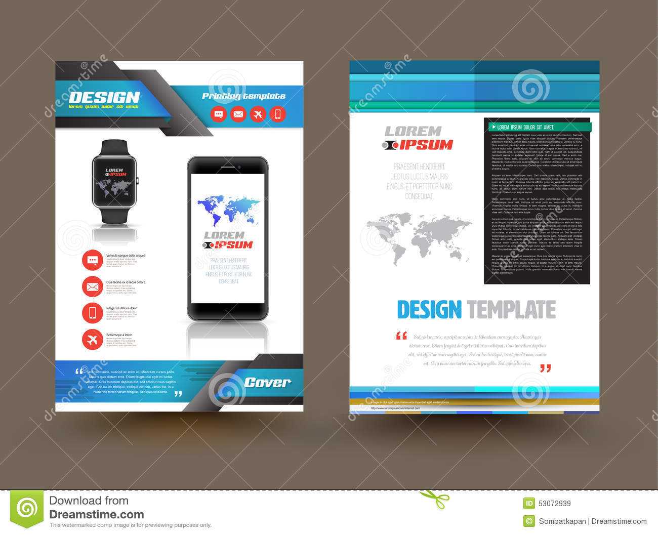 Vector Brochure Template Design For Technology Product Intended For Technical Brochure Template