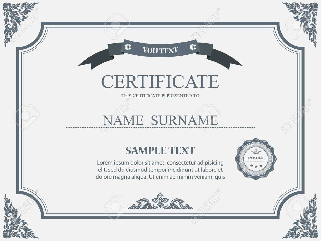Vector Certificate Template. With Regard To Commemorative Certificate Template