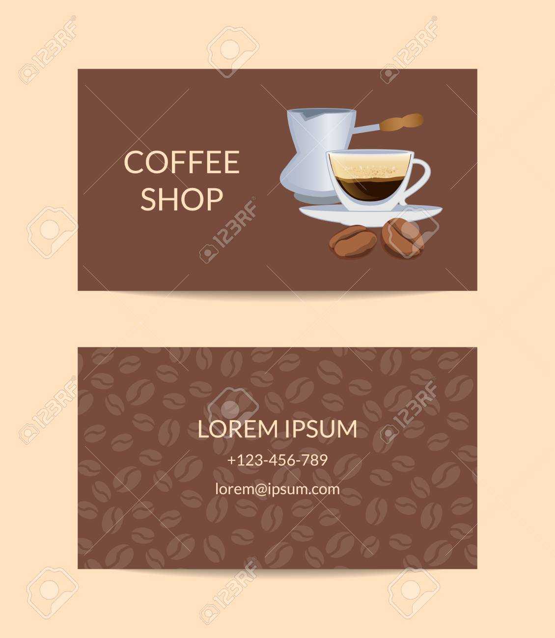 Vector Coffee Shop Or Company Business Card Template For Coffee Business Card Template Free