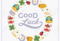 Vector Decorating Design Made Of Lucky Charms, And The Words.. throughout Good Luck Card Templates