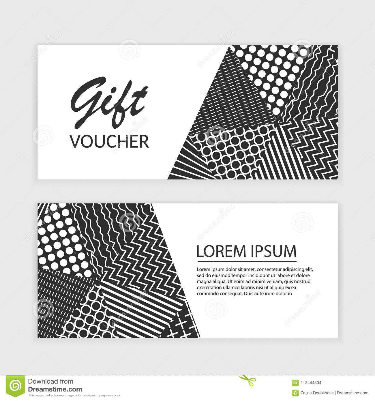 Vector Gift Voucher Template With Abstract Triangle For Black And White Gift Certificate Template Free