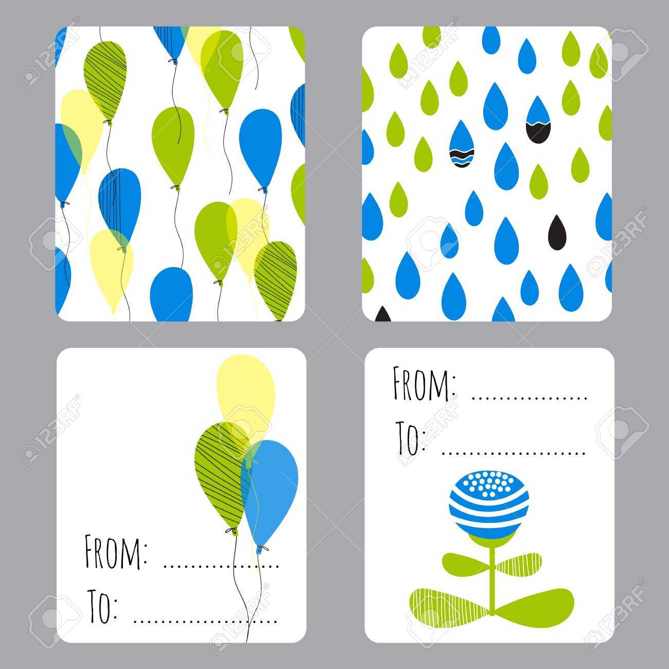 Vector Set Of Small Card Templates With Place For Text. For Greeting.. Pertaining To Small Greeting Card Template