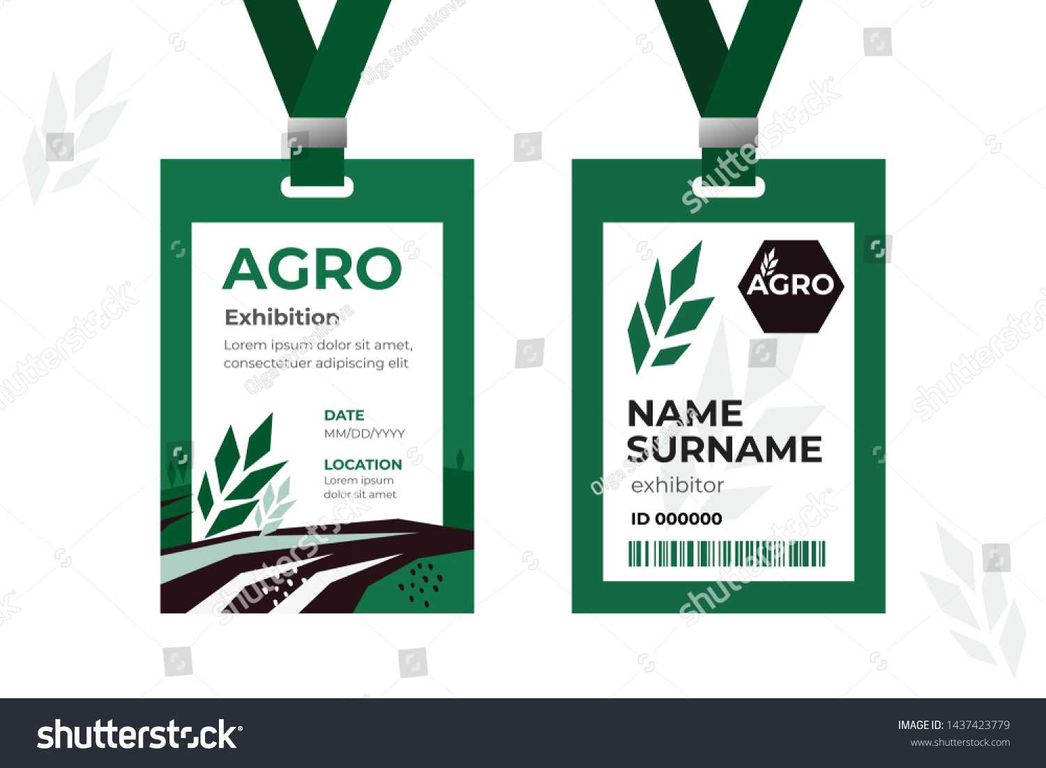 Vector Template Id Card Strap Design Stock Image | Download Now Pertaining To Conference Id Card Template