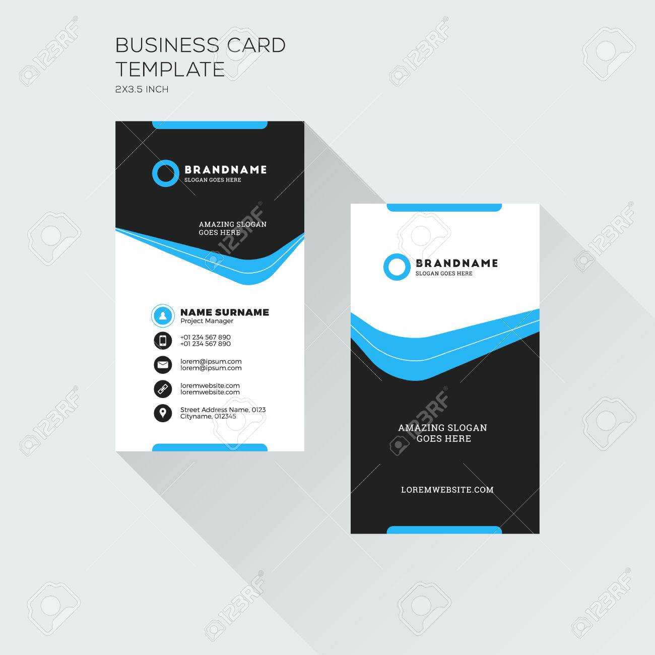 Vertical Business Card Print Template. Personal Visiting Card With Free Personal Business Card Templates