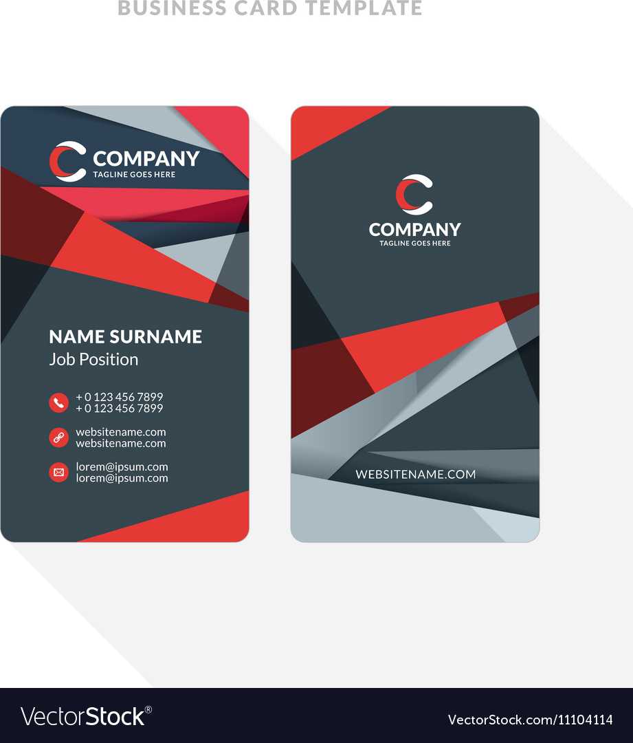 Vertical Double Sided Business Card Template With Regarding Double Sided Business Card Template Illustrator