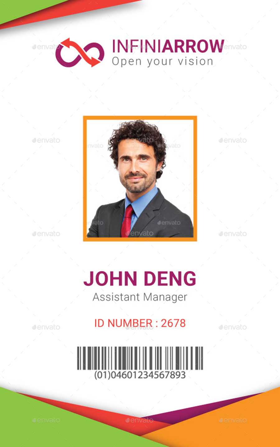 Vertical Id Card Template – Calep.midnightpig.co In Portrait Id Card Template