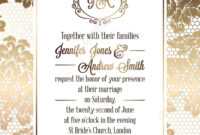 Vintage Baroque Style Wedding Invitation Card Template.. Elegant.. regarding Invitation Cards Templates For Marriage