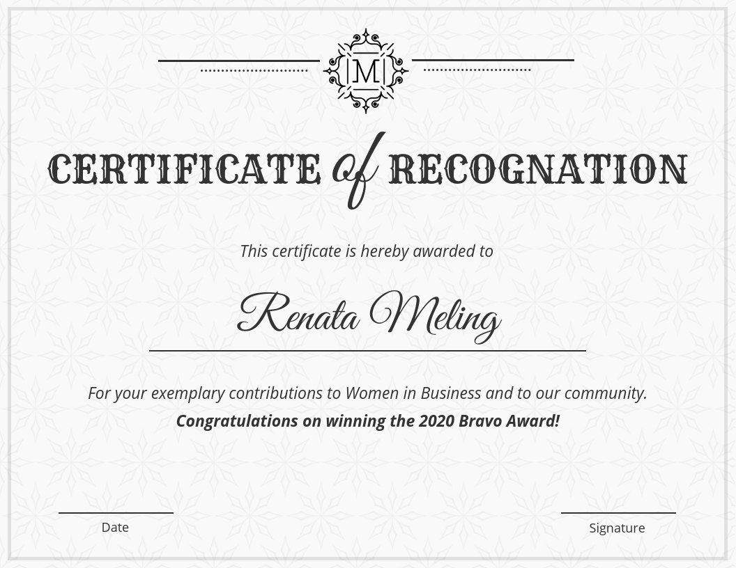 Vintage Certificate Of Recognition Template In Template For Certificate Of Award