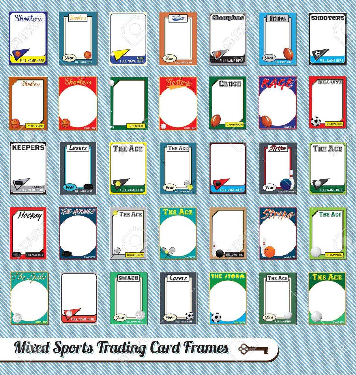 Vintage Mixed Sport Trading Card Picture Frames Pertaining To Free Trading Card Template Download