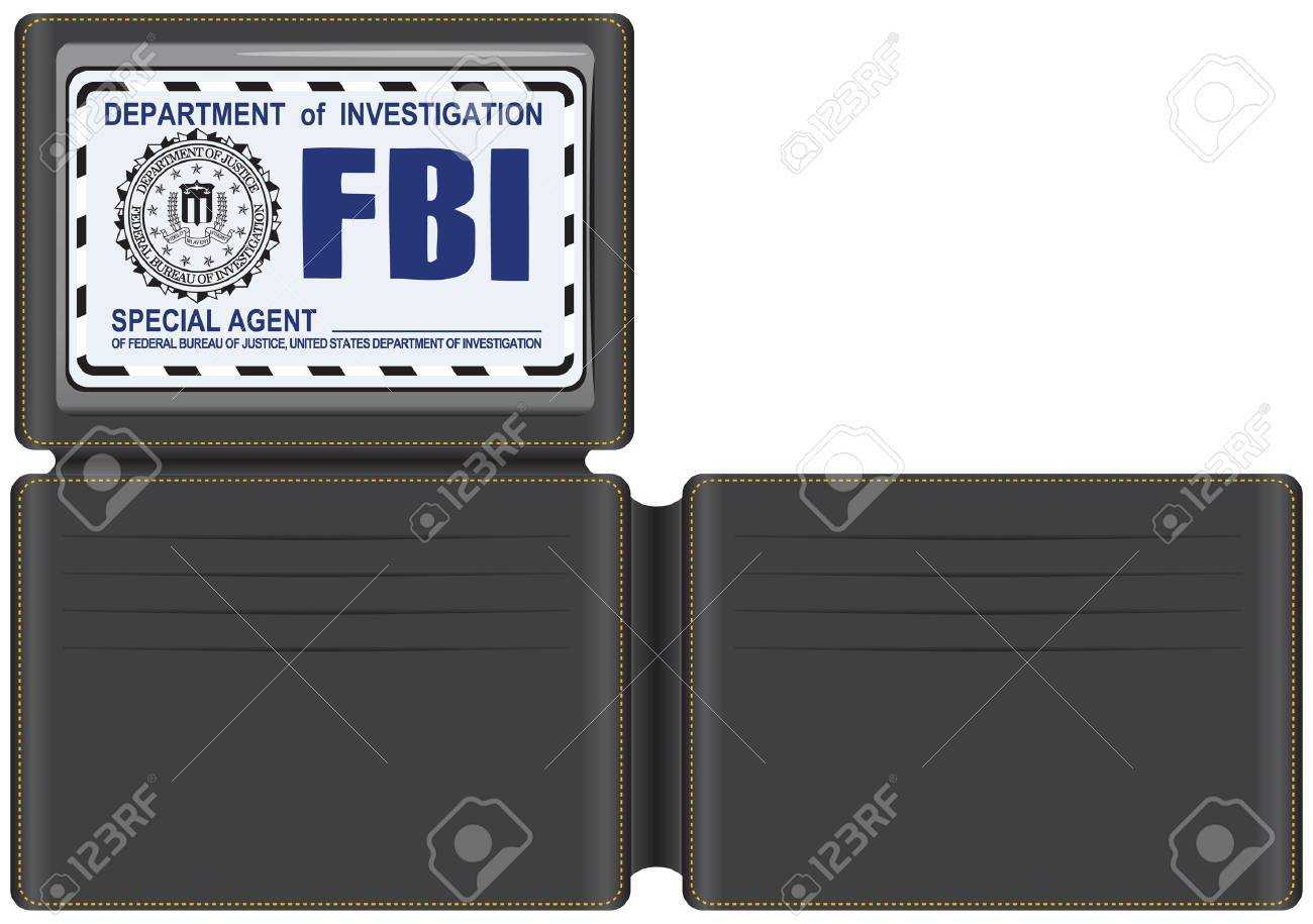 Wallet Fbi Special Agent, With Space For Credit Cards And Plastic.. For Mi6 Id Card Template