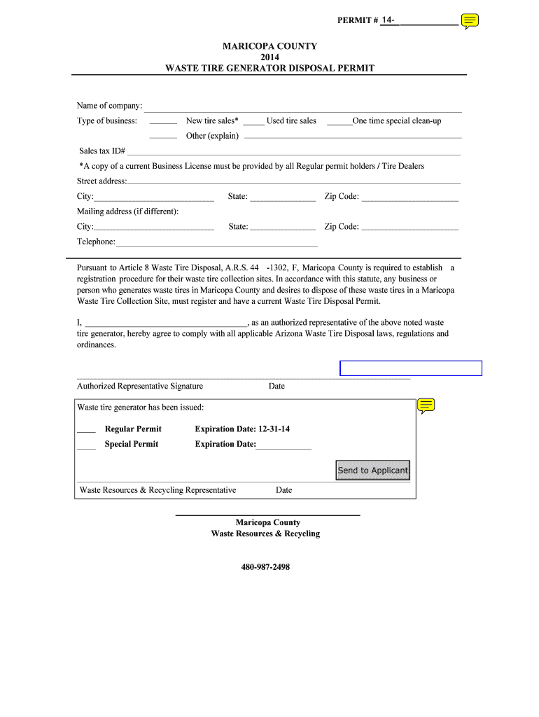 Waste Tire Disposal Maricopa County – Fill Out And Sign Printable Pdf  Template | Signnow Throughout Certificate Of Disposal Template