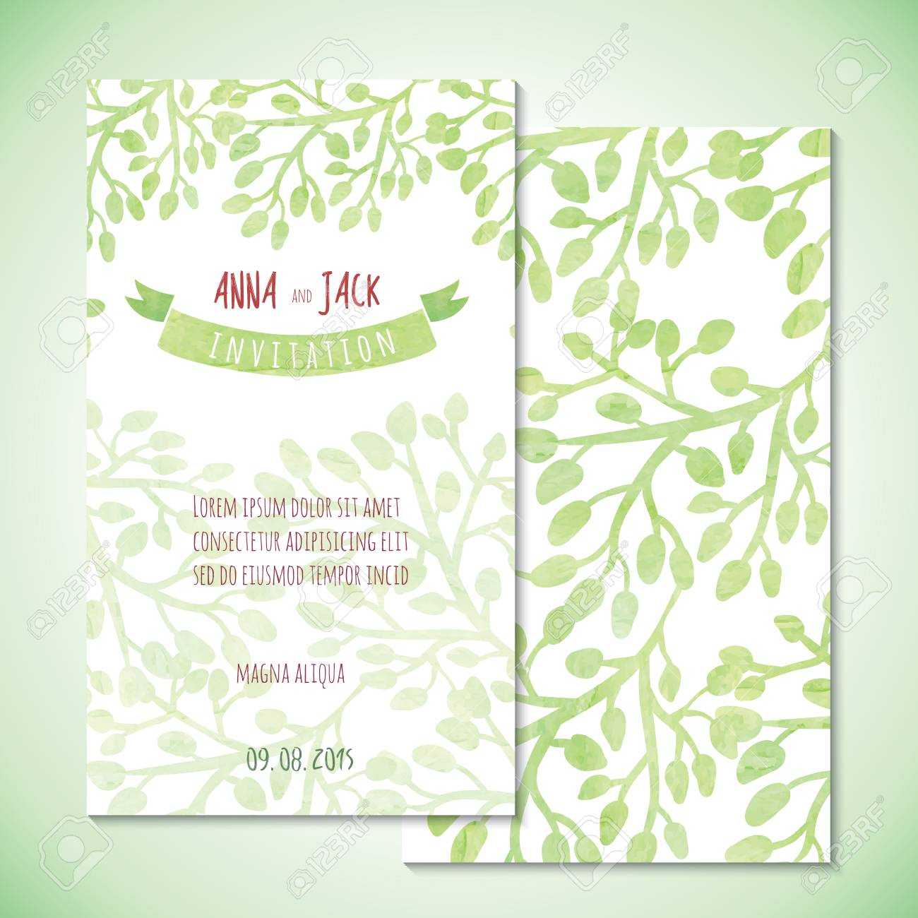 Watercolor Card Templates For Wedding Invitation, Save The Date.. Within Save The Date Cards Templates