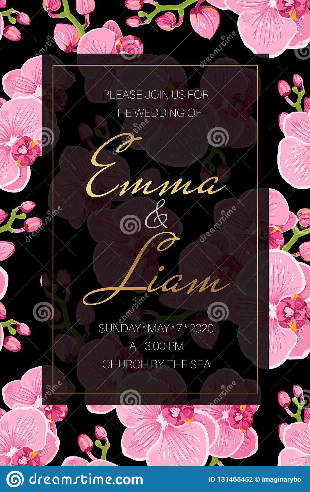 Wedding Event Invitation Card Template. Pink Purple Exotic Regarding Event Invitation Card Template