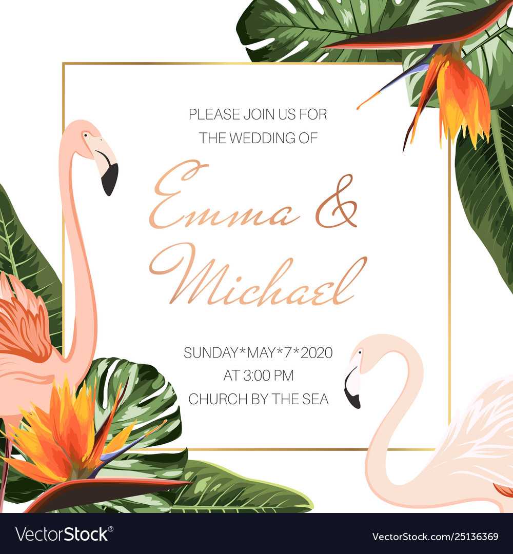 Wedding Event Invitation Card Template Tropical Throughout Event Invitation Card Template