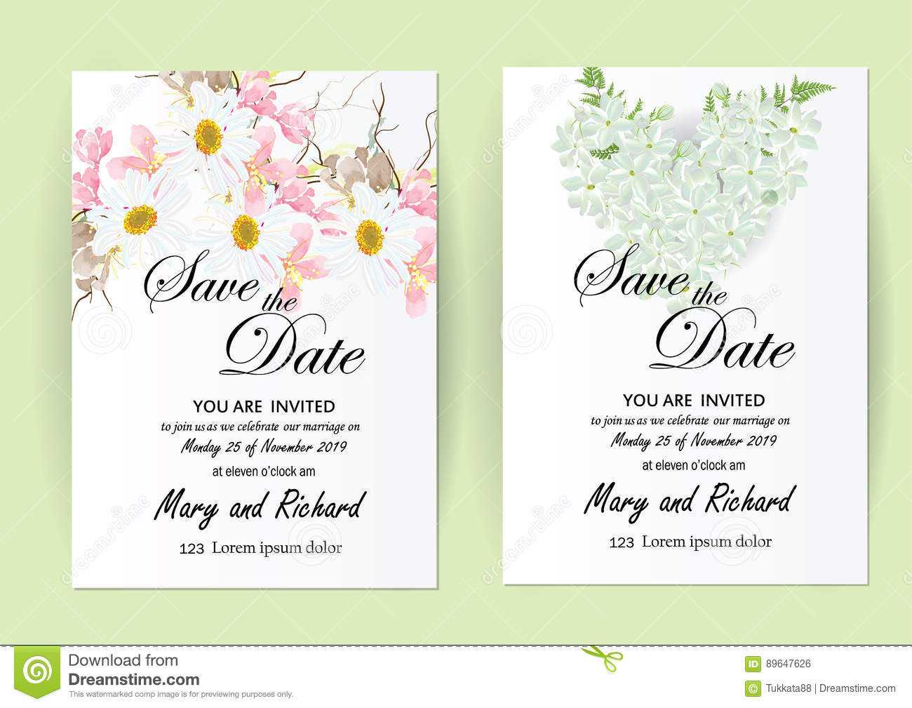 Wedding Invitation Card Flowers,jasmine Stock Illustration With Wedding Card Size Template