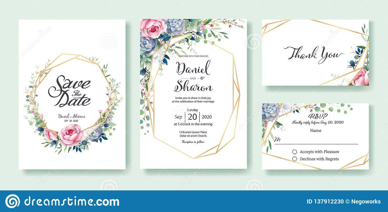 Wedding Invitation, Save The Date, Thank You, Rsvp Card In Template For Rsvp Cards For Wedding