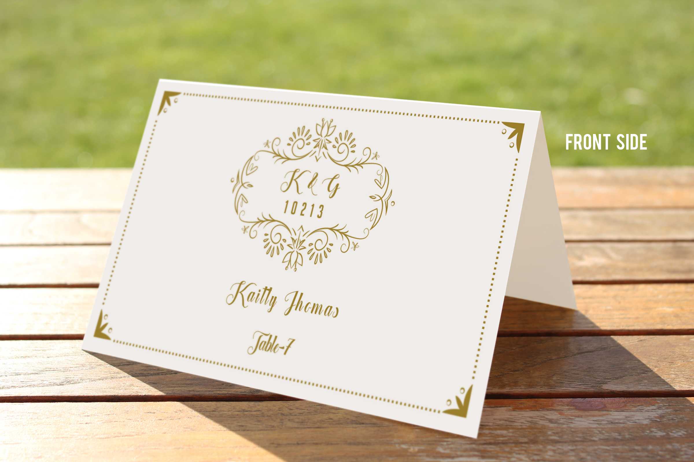 Wedding Place Card Template, Photoshop & Ms Word Template For Ms Word Place Card Template