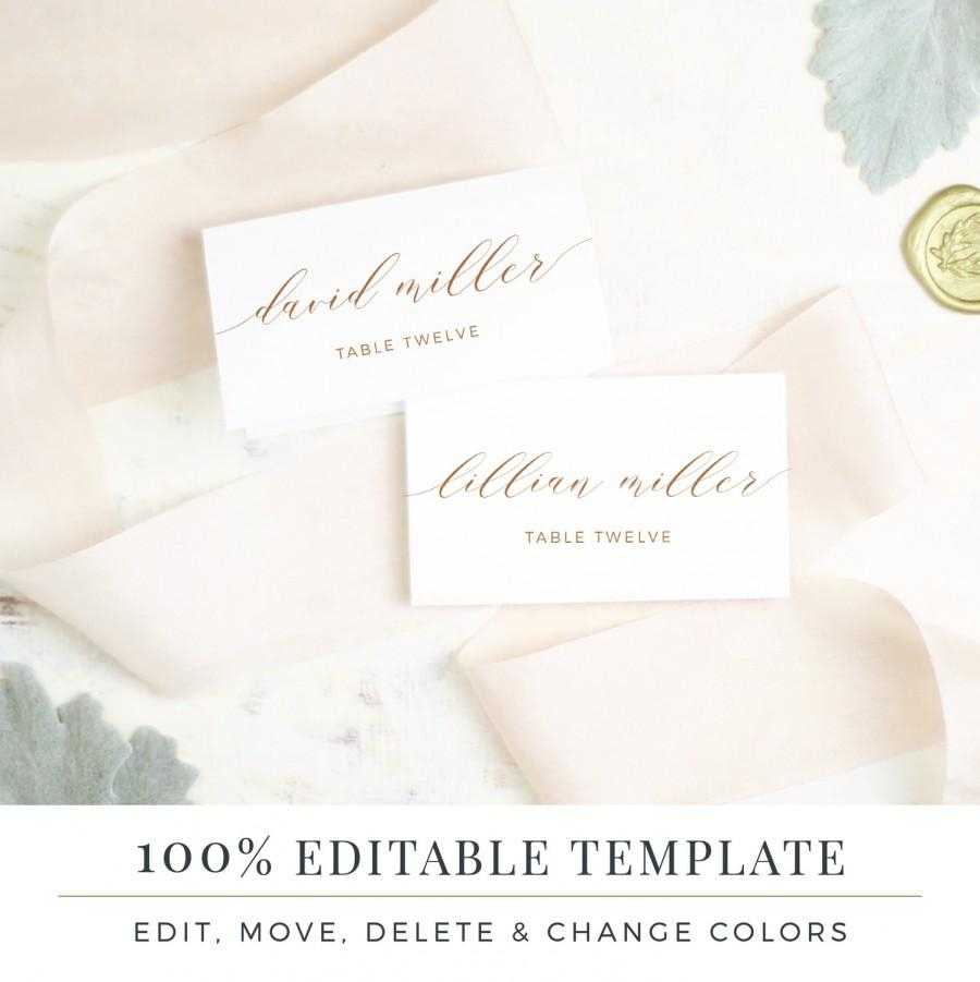Wedding Place Card Template, Printable Escort Cards, Rustic Intended For Printable Escort Cards Template