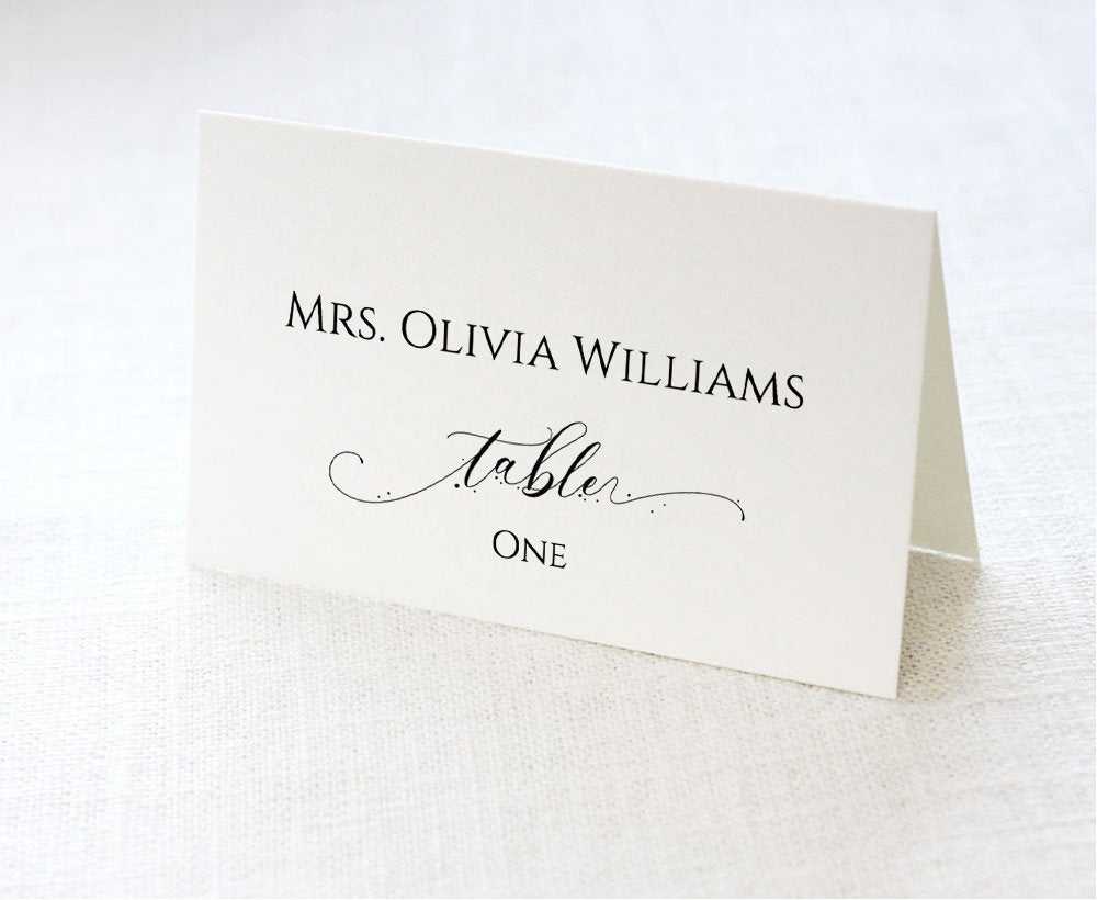 Wedding Place Card Template, Printable Seating Card, Name Card, Escort  Card, Editable Pdf Template, Table Number Card, Calligraphy, Ift  In Printable Escort Cards Template
