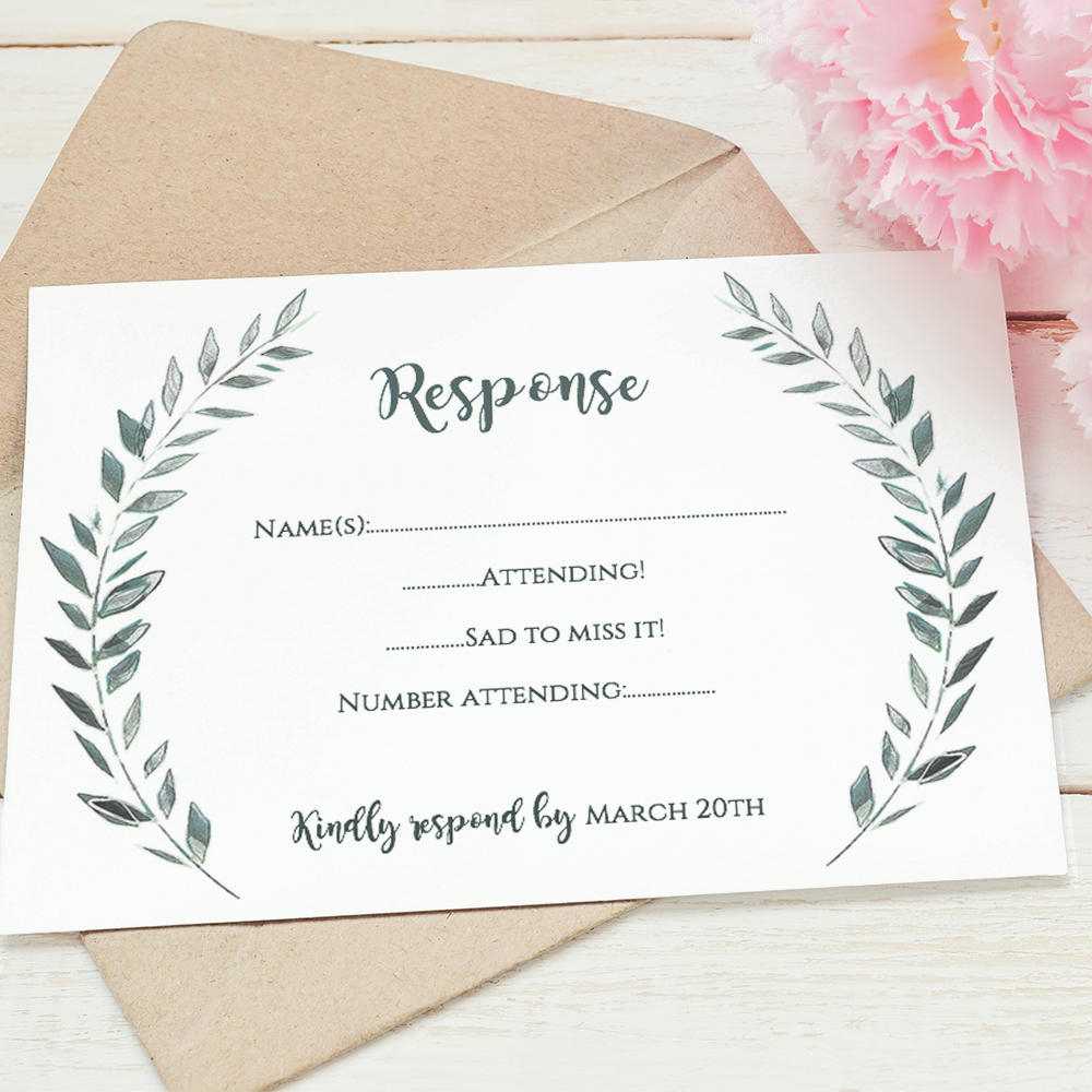Wedding Rsvp Card Template Printable Rsvp Card | Leaves Inside Free Printable Wedding Rsvp Card Templates