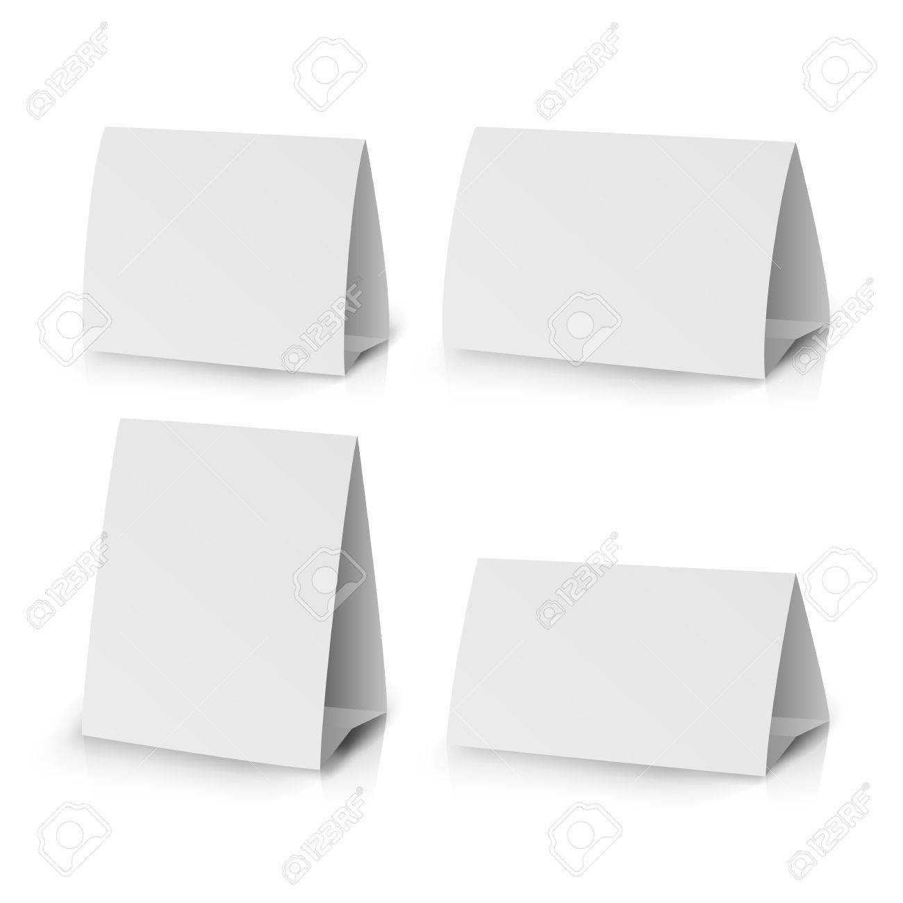 White Paper Stand Table Tag Flyer Vector Stationery Brochure Inside Card Stand Template