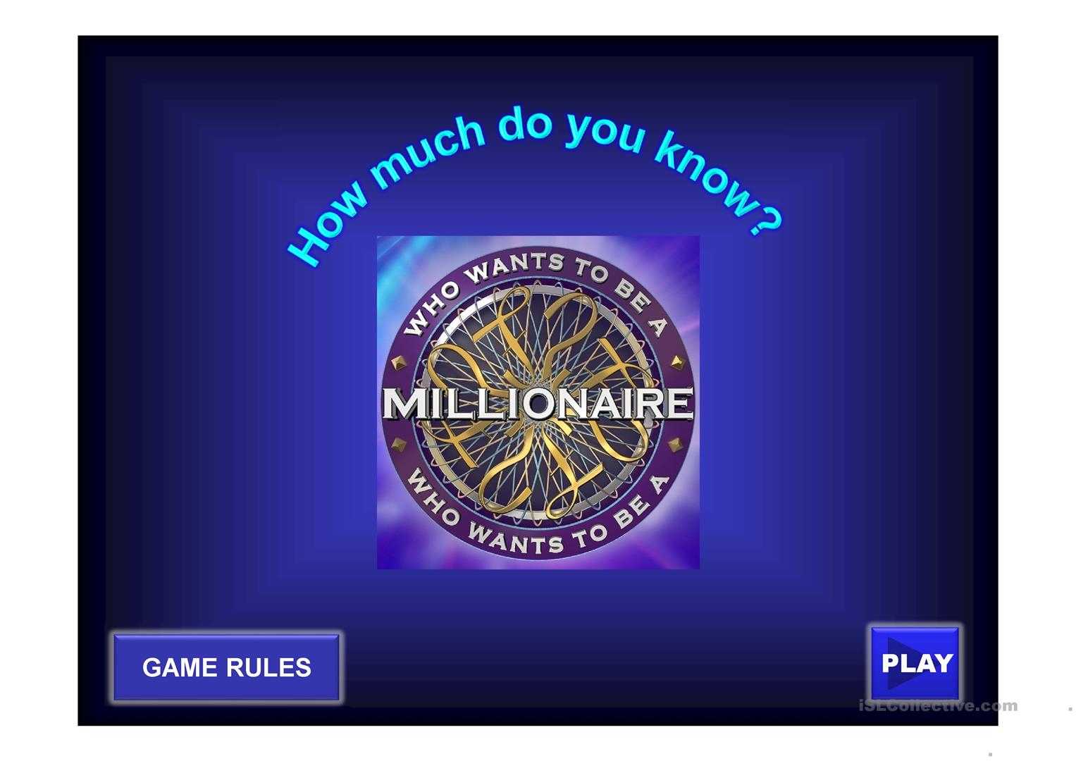 Who Wants To Be A Millionaire (Superlative) – English Esl For Who Wants To Be A Millionaire Powerpoint Template