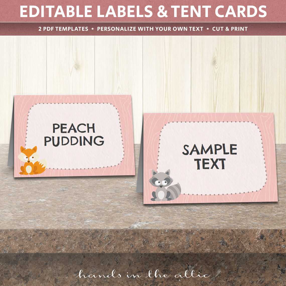 Woodland Animals Table Tent Cards Template Intended For Free Printable Tent Card Template