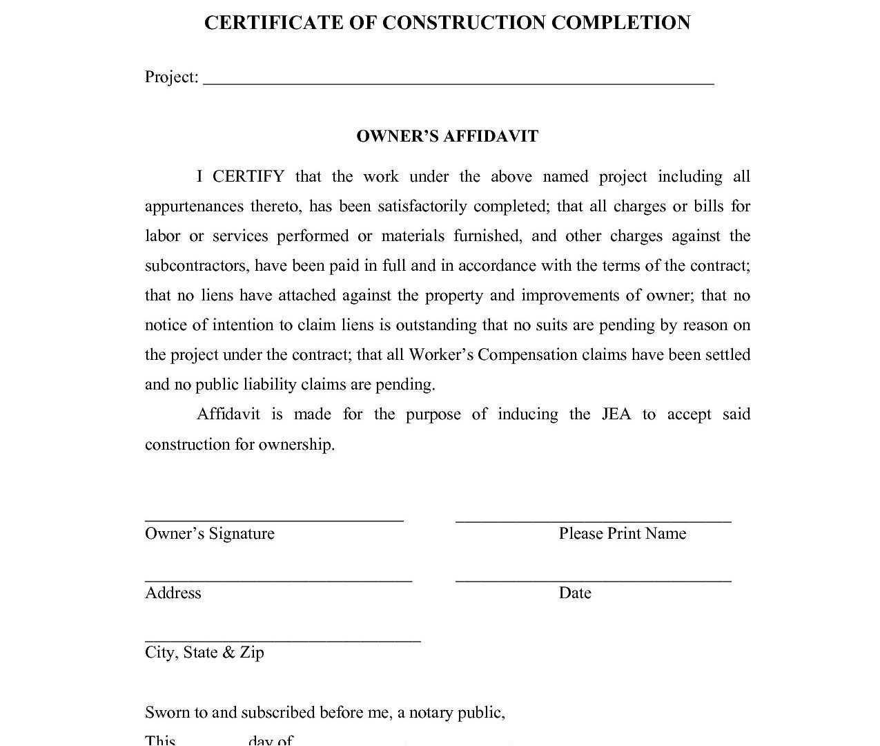 Work Completion Certificate Template – Falep.midnightpig.co With Construction Certificate Of Completion Template
