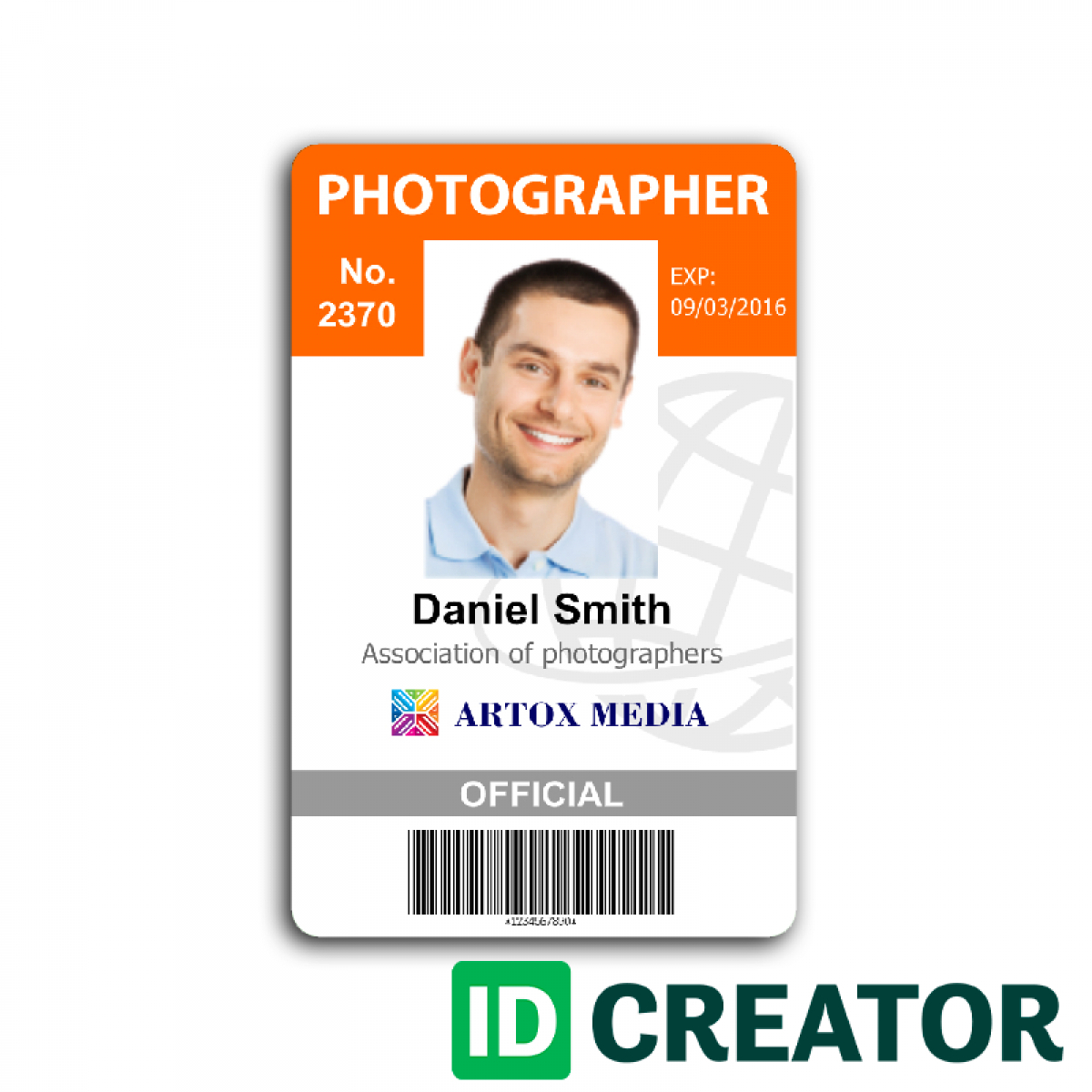 Work Id Templates – Dalep.midnightpig.co With Photographer Id Card Template