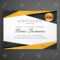 Yellow And Black Geometric Certificate Award Design Template With Award Certificate Design Template