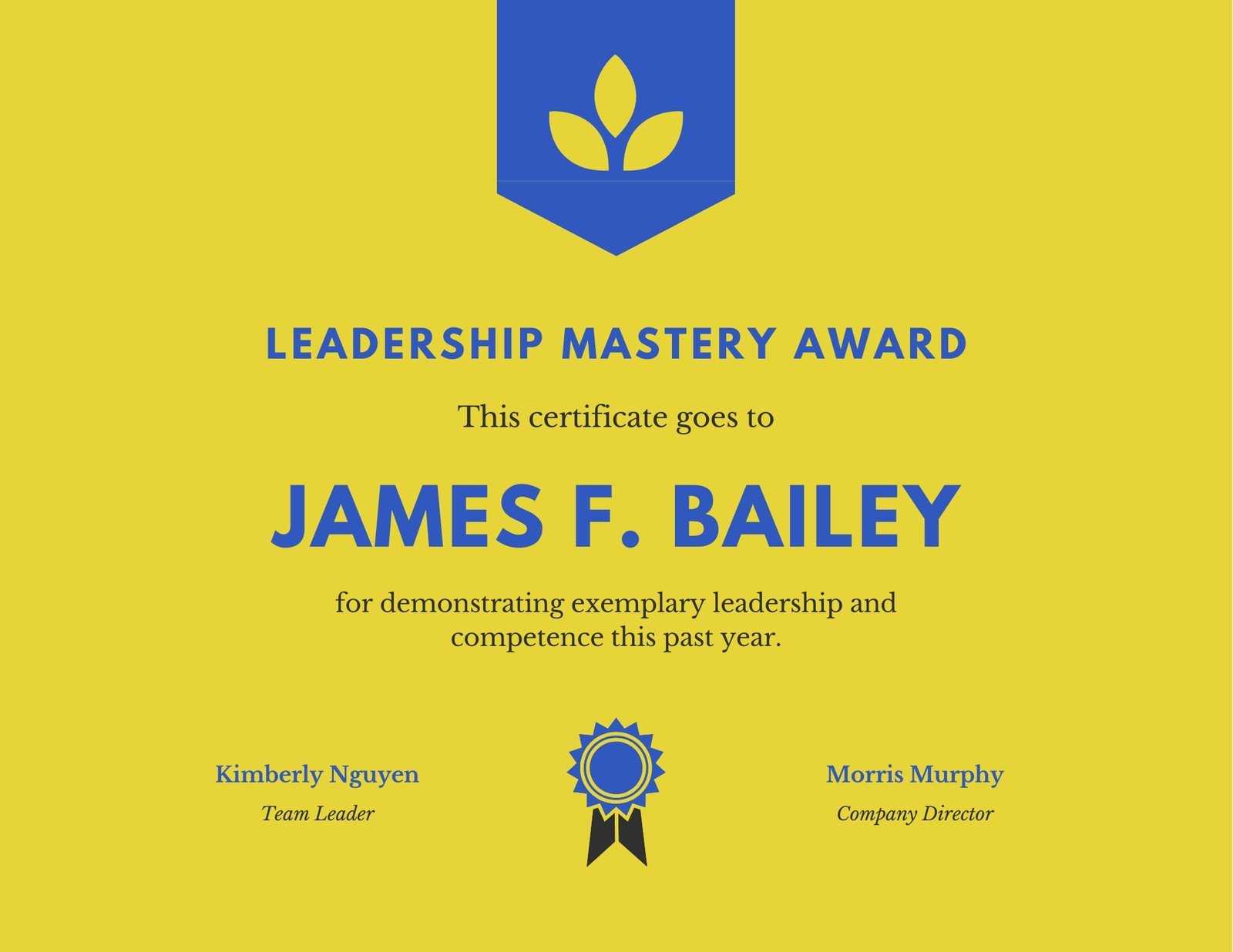 Yellow Leadership Award Certificate – Templatescanva With Leadership Award Certificate Template