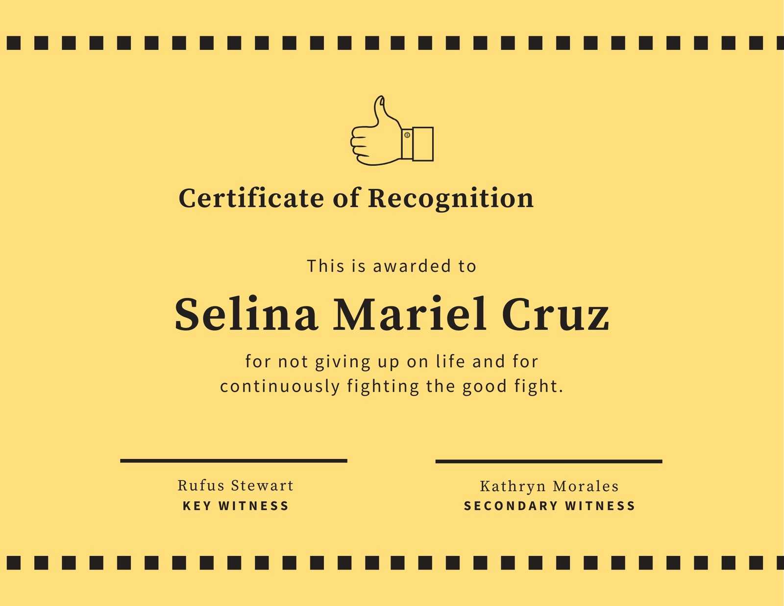 Yellow Thumbs Up Funny Certificate – Templatescanva Pertaining To Funny Certificate Templates