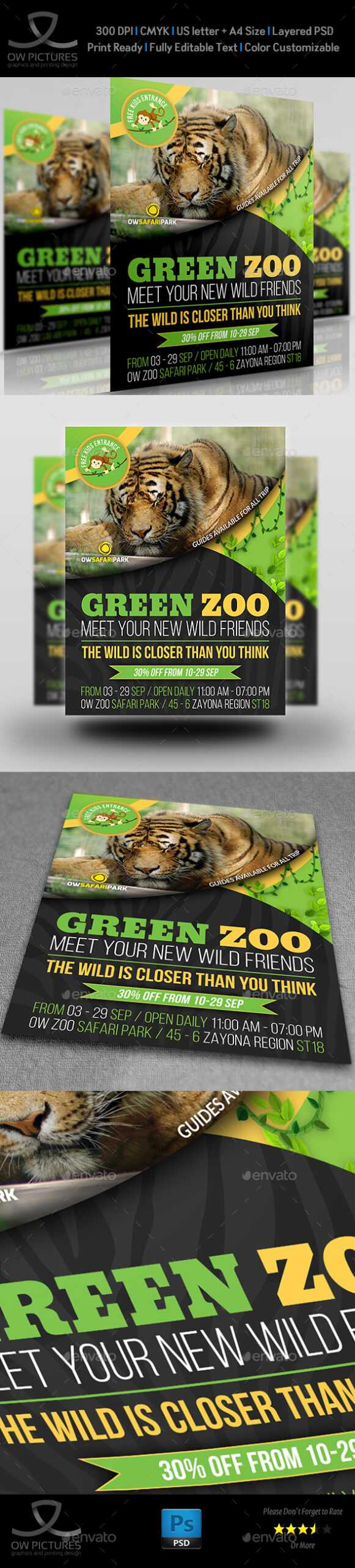 Zoo Flyer Graphics, Designs & Templates From Graphicriver Pertaining To Zoo Brochure Template